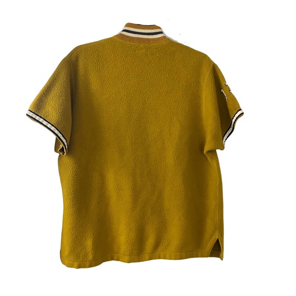 1960s Gold High School Button Up Jersey Shirt Jacket CHS / Men’s S/M - Picture 4 of 5